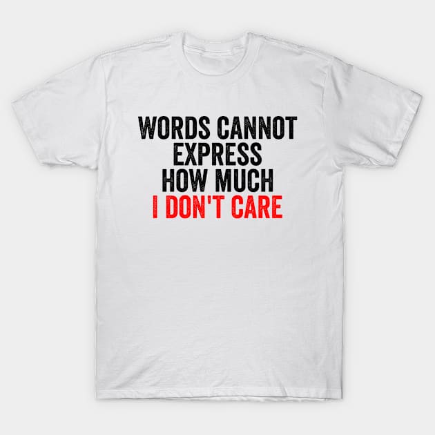 Words Cannot Express How Much I Don't Care T-Shirt by EasyTeezy